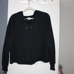 Cropped black hoodie